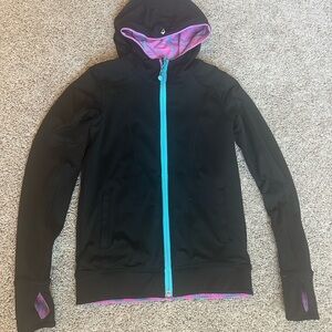 Ivivva girls athletic reversible jacket hoodie sz 10